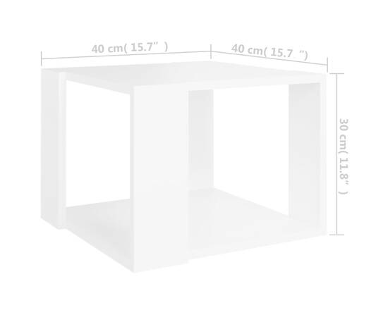 Măsuță de cafea, alb, 40x40x30 cm, pal, 5 image