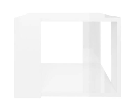 Măsuță de cafea, alb extralucios, 40x40x30 cm, pal, 4 image