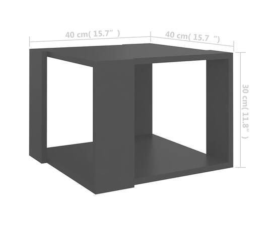 Măsuță de cafea, negru, 40x40x30 cm, pal, 5 image