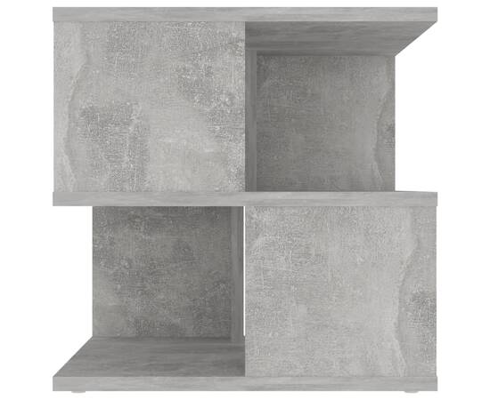 Masă laterală, gri beton, 40x40x40 cm, pal, 5 image