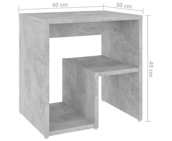 Noptieră, gri beton, 40x30x40 cm, pal, 6 image