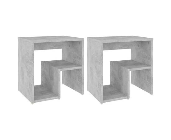 Noptiere, 2 buc., gri beton, 40x30x40 cm, pal, 2 image