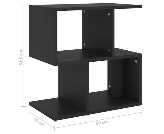 Noptiere, 2 buc., negru, 50x30x51,5 cm, pal, 7 image