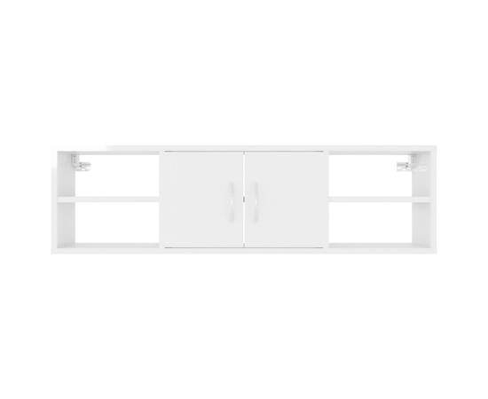 Raft de perete, alb extralucios, 102x30x29 cm, pal, 6 image