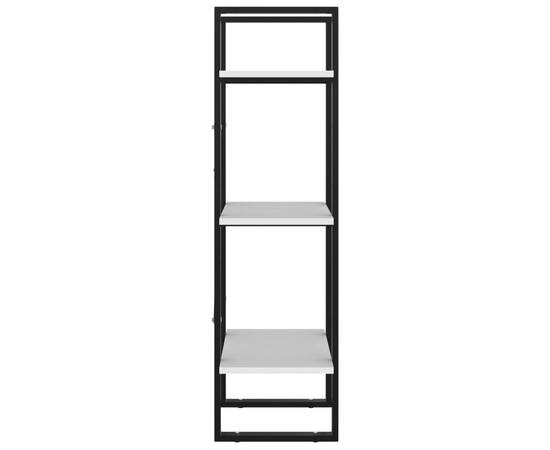 Bibliotecă cu 3 rafturi, alb, 40x30x105 cm, pal, 6 image