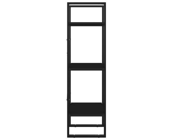 Bibliotecă cu 3 rafturi, negru, 40x30x105 cm, pal, 6 image