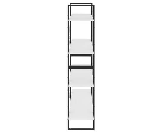 Bibliotecă cu 4 rafturi, alb, 100x30x140 cm, pal, 6 image