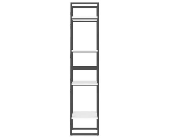 Bibliotecă cu 4 rafturi, alb, 40x30x140 cm, pal, 6 image
