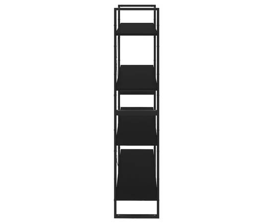 Bibliotecă cu 4 rafturi, negru, 100x30x140 cm, pal, 6 image