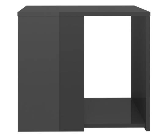 Masă laterală, gri extralucios, 50x50x45 cm, pal, 5 image
