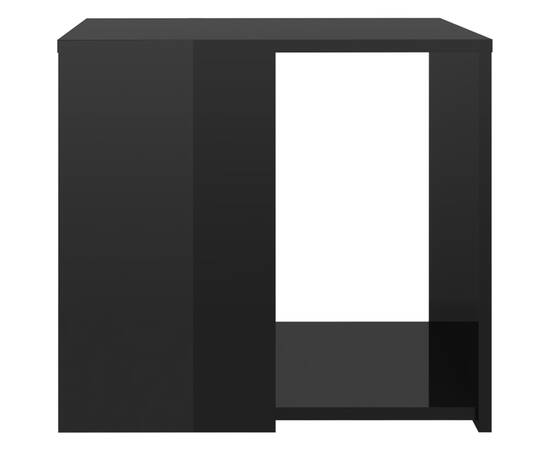 Masă laterală, negru extralucios, 50x50x45 cm, pal, 4 image
