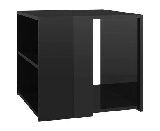Masă laterală, negru extralucios, 50x50x45 cm, pal, 2 image