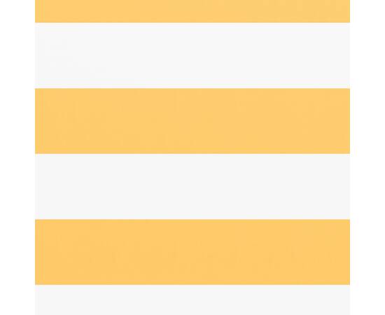 Paravan de balcon, alb și galben, 120 x 400 cm, țesătură oxford, 2 image