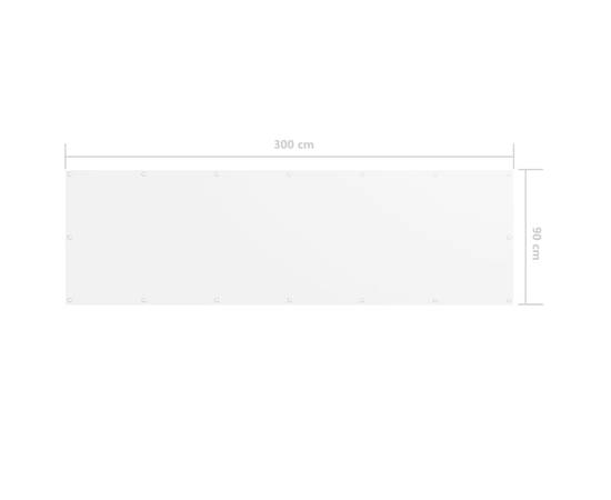 Paravan de balcon, alb, 90 x 300 cm, țesătură oxford, 5 image