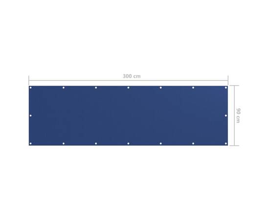 Paravan de balcon, albastru, 90 x 300 cm, țesătură oxford, 5 image