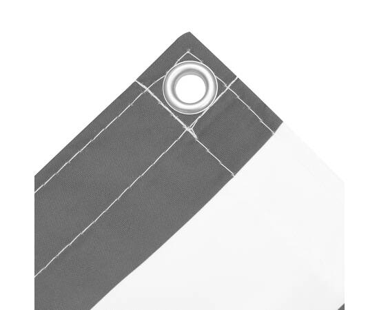 Paravan de balcon, antracit și alb, 75x500 cm, țesătură oxford, 3 image