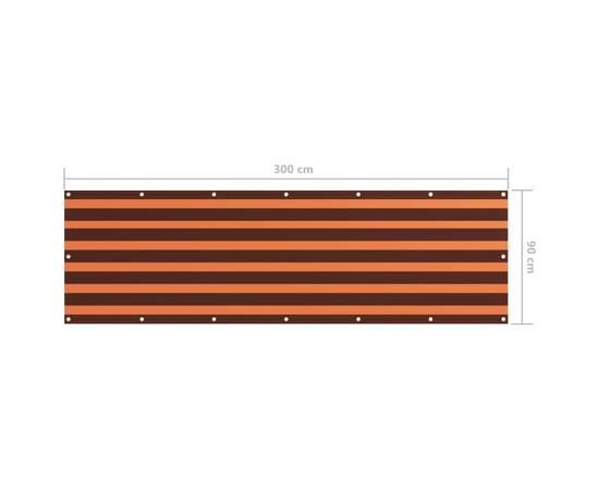 Paravan de balcon portocaliu și maro 90x300 cm țesătură oxford, 5 image