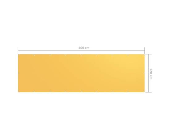 Prelată balcon galben 120x400 cm țesătură oxford, 5 image