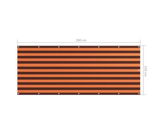 Prelată balcon portocaliu și maro 120x300 cm țesătură oxford, 5 image