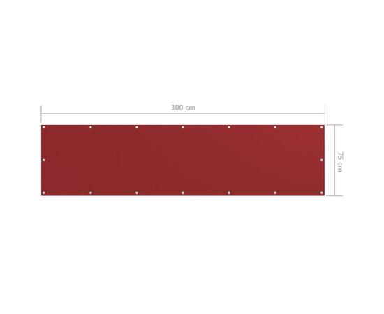 Prelată balcon roșu 75x300 cm țesătură oxford, 5 image