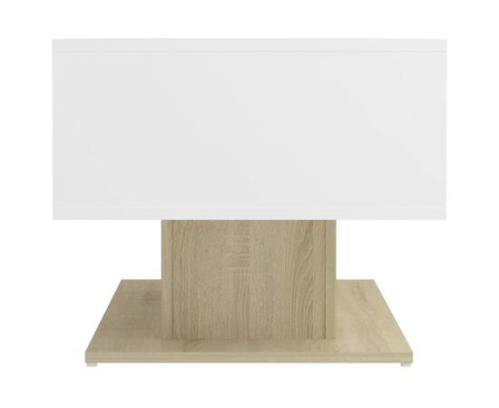 Măsuță de cafea, alb și stejar sonoma, 103,5x50x44,5 cm, pal, 5 image