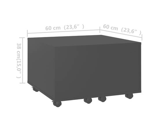 Măsuță de cafea, negru, 60x60x38 cm, pal, 8 image