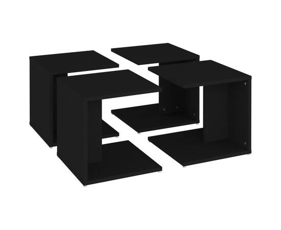 Măsuțe de cafea, 4 buc., negru, 33x33x33 cm, pal, 9 image