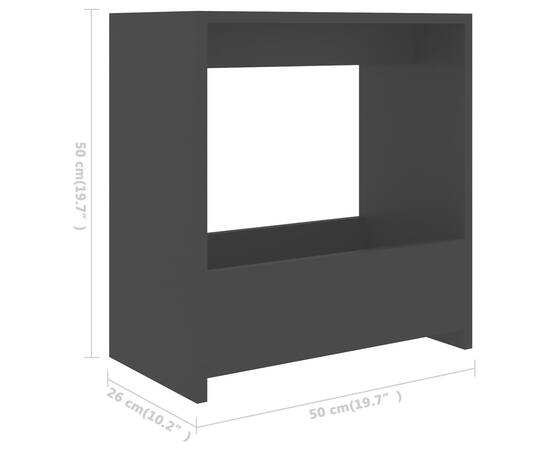 Masă laterală, negru, 50x26x50 cm, pal, 6 image