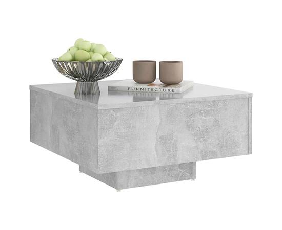 Măsuță de cafea, gri beton, 60x60x31,5 cm, pal, 3 image