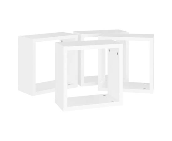 Rafturi de perete în formă de cub, 4 buc., alb, 30x15x30 cm, 6 image