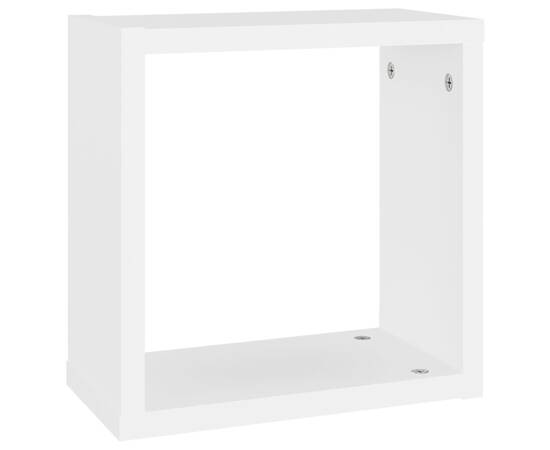 Rafturi de perete în formă de cub, 4 buc., alb, 30x15x30 cm, 7 image