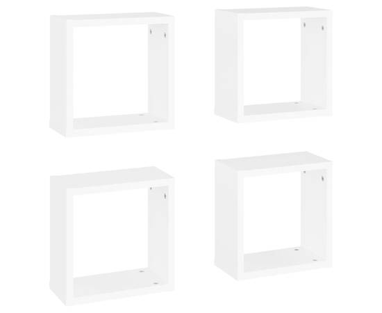 Rafturi de perete în formă de cub, 4 buc., alb, 30x15x30 cm, 2 image