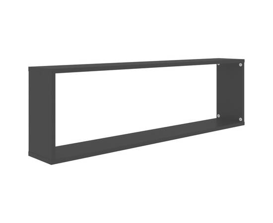 Raft de perete cub, 4 buc., negru, 100x15x30 cm, pal, 6 image