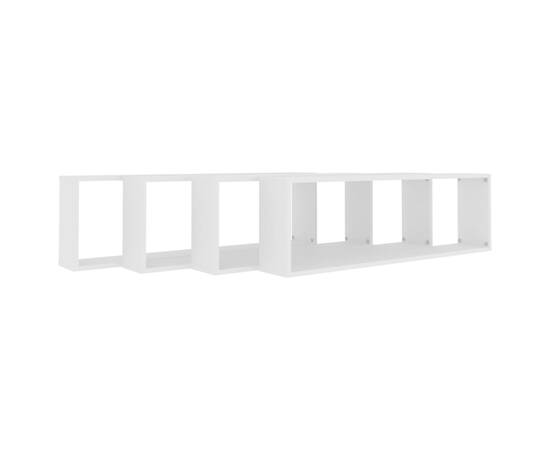 Rafturi de perete cub, 4 buc., alb, 100x15x30cm pal, 4 image