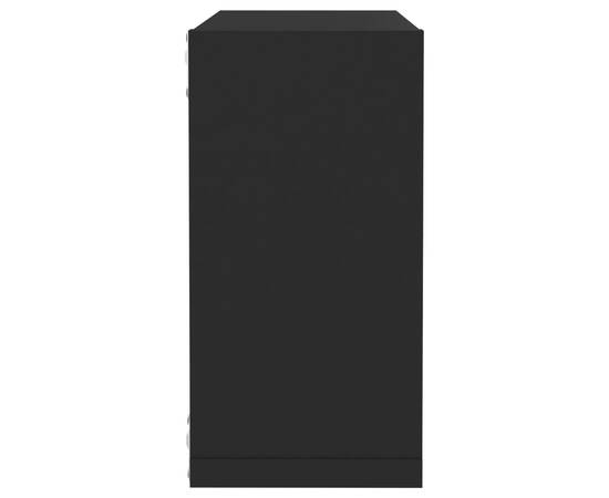 Rafturi de perete cub, 4 buc., negru, 30x15x30 cm, 9 image
