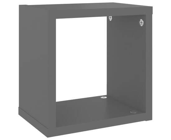 Rafturi de perete cub, 6 buc., gri, 22x15x22 cm, 7 image