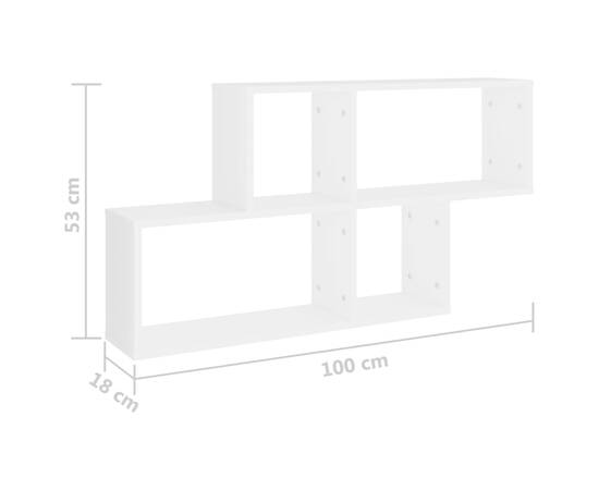 Raft de perete, alb, 100x18x53 cm, pal, 6 image