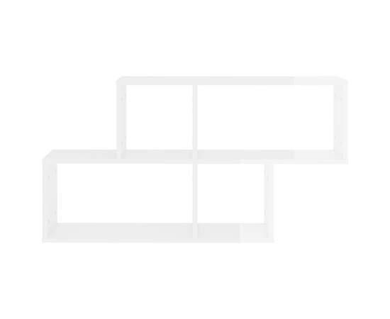 Raft de perete, alb extralucios, 100x18x53 cm, pal, 4 image