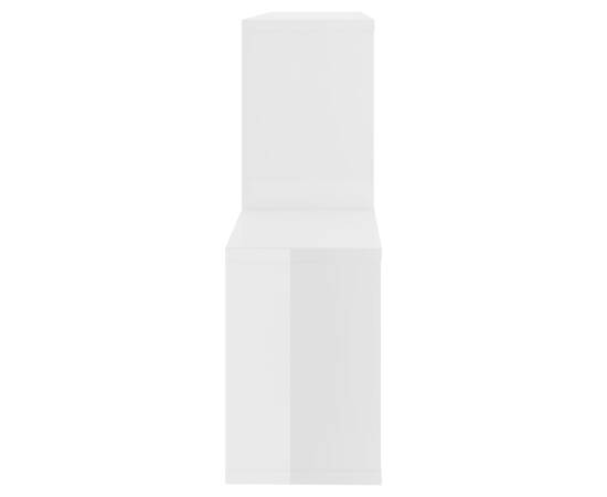 Raft de perete, alb extralucios, 100x18x53 cm, pal, 5 image