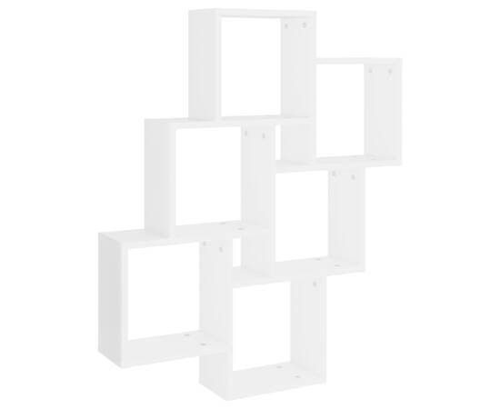 Raft de perete cub, alb, 78x15x93 cm pal, 2 image