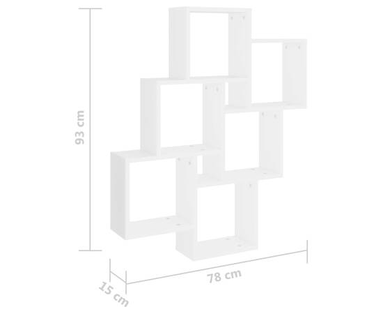 Raft de perete cub, alb, 78x15x93 cm pal, 6 image