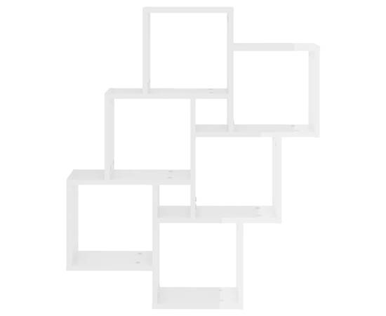 Raft de perete cub, alb lucios, 78x15x93 cm pal, 4 image