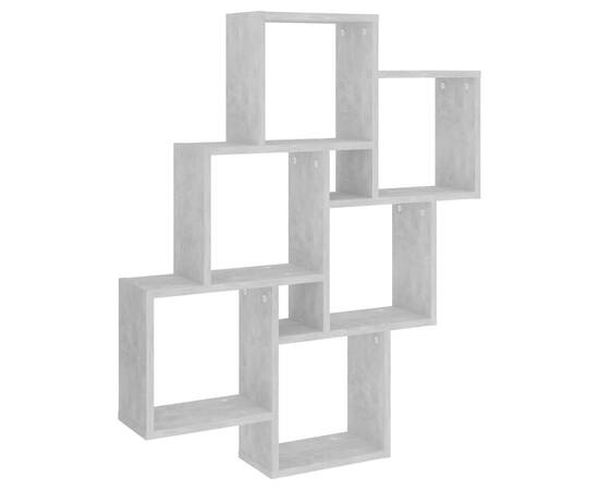 Raft de perete cub, gri beton, 78x15x93 cm, pal, 2 image