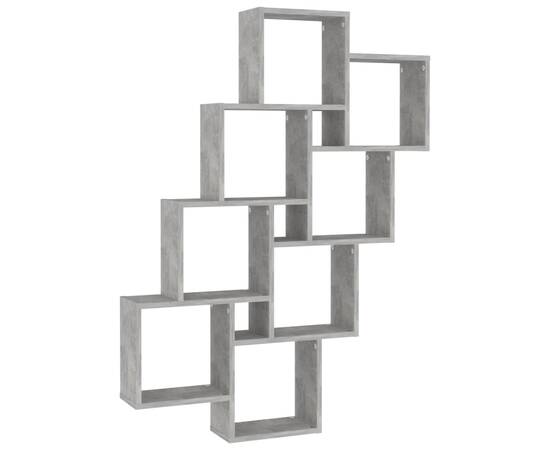 Raft de perete cub, gri beton, 90x15x119 cm, pal, 2 image