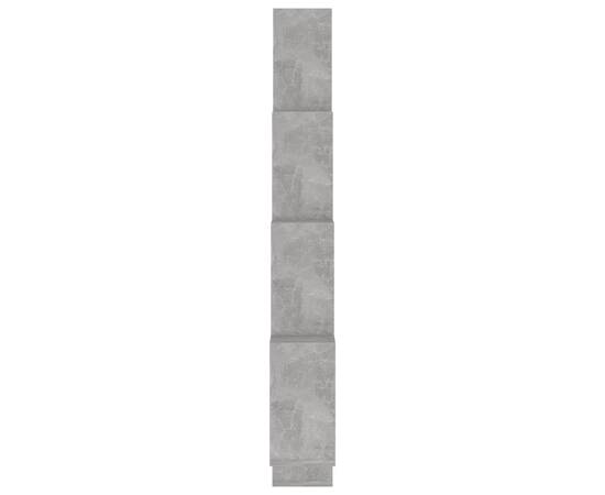 Raft de perete cub, gri beton, 90x15x119 cm, pal, 5 image
