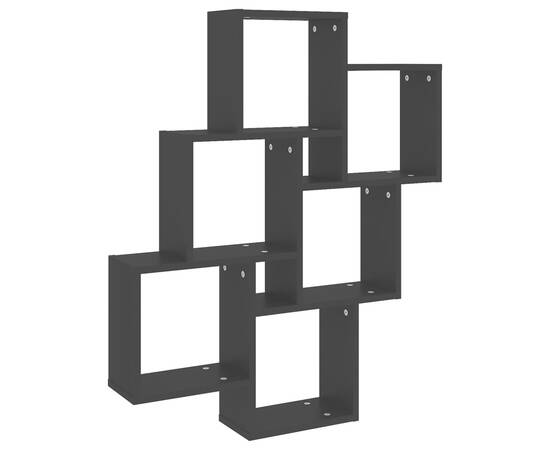 Raft de perete cub, negru, 78x15x93 cm, pal, 2 image