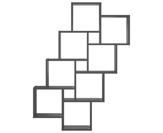 Raft de perete cub, negru, 90x15x119 cm, pal, 4 image