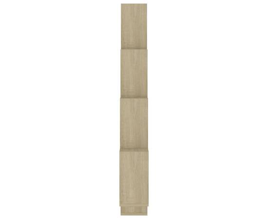 Raft de perete cub, stejar sonoma, 90x15x119 cm, pal, 5 image