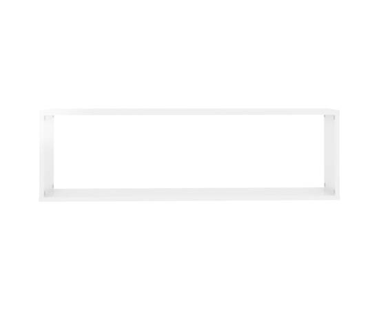 Rafturi de perete cub, 2 buc., alb extralucios 100x15x30 cm pal, 7 image