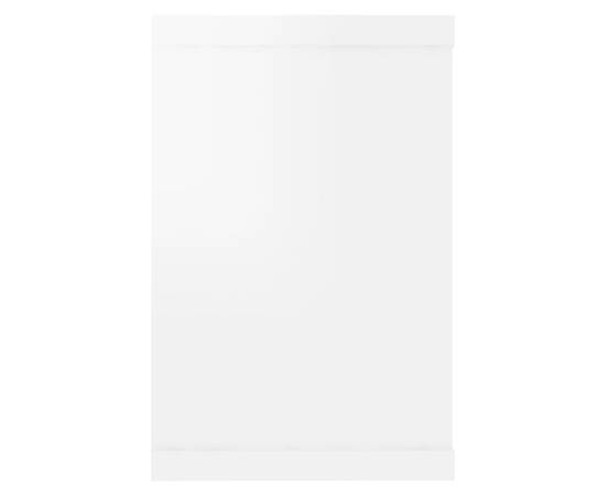 Rafturi de perete cub, 2 buc, alb extralucios, 60x15x23 cm, pal, 6 image